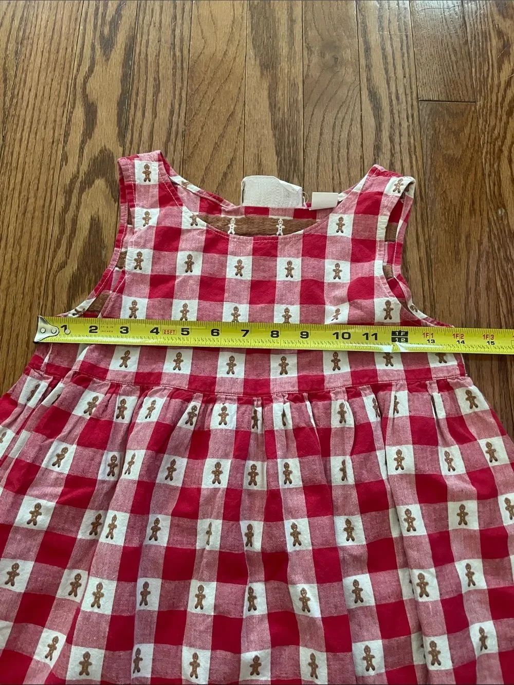 Country Ragz By Vernie Merritt Red White Gingham Gingerbread Man Dress Girl Sz 7